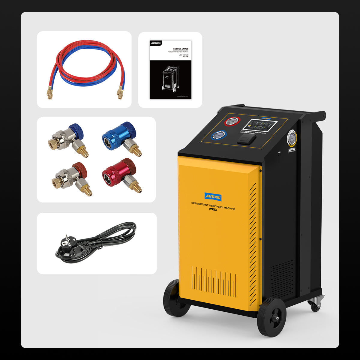AUTOOL LM708 automata klímatöltő gép R134a és HFO-1234yf hűtőközeghez