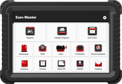 THINKCAR THINKTOOL Euro Master – 10” professzionális autódiagnosztikai tablet, 41 szerviz reset, opcionális ADAS és HD diagnosztika