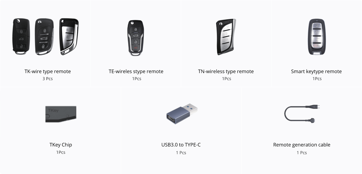 THINKCAR TKey 101 – Univerzális autókulcs programozó készlet 6 db távirányító kulccsal, 8000+ járműmodellhez